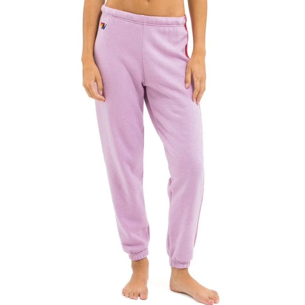 Aviator Nation 5 Stripe Sweatpants - Mauve - Picture 3 of 6